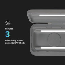 Load image into Gallery viewer, PhoneSoap Go Battery Powered UV Cell Phone Sanitizer &amp; Universal Phone Charger Box | Patented &amp; Clinically Proven 360-Degree UV Sterilizer Box for Smartphones | Disinfects &amp; Charges On The Go (White)

