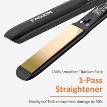 Load image into Gallery viewer, Professional Hair Straightener, 1.18 inch Ionic Titanium Plate, 20S Fast Heat Up Flat Iron with Clear LED Display, 2 in 1 Straightener and Curler Styling Tool for Straighten Hair (Black)
