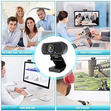 Load image into Gallery viewer, Webcam HD 1080p ,Live Streaming Web Camera with Stereo Microphone, PC Desktop or Laptop USB Webcam with 110 Degree View Angle, HD Webcam for Video Calling, Recording, Conferencing, Streaming, Gaming
