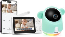 Load image into Gallery viewer, Baby Monitor with Camera and Audio, 1080P Baby Camera Monitor WiFi Smartphone App Control Night Vision 4.3” Screen 2-Way Talk Temperature &amp; Humidity Sensor Lullabies Motion &amp; Cry Detection iOS/Android
