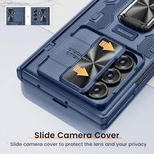 Load image into Gallery viewer, VEGO for Samsung Fold 7 Case with Hinge Protection &amp; Slide Camera Cover [360°Rotating Ring Stand][Screen Protector] Heavy Duty Shockproof Protective Hard Case for Samsung Z Fold 7 5G 2025 - Blue
