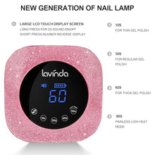 Load image into Gallery viewer, UV Nail Lamp 54W, Cordless Gel UV Led Nail Lamp for Gel Nail Polish, Rechargeable UV Nail Light Nail Dryer with 4 Timer and LCD Display, Professional Fast Curing Lamp Nail Art Tools with Rhinestone
