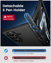 Load image into Gallery viewer, BXYJY for Samsung Galaxy Z Fold 7 Slim Case with S Pen Holder, Front Screen Protector, Hinge Protection, Support Wireless Charging, Rugged Full Cover, Protective Phone Case for Samsung Z Fold7, Black
