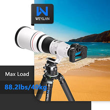 Load image into Gallery viewer, Carbon Fiber Tripod WEYLLAN LX9 Professional Heavy Duty Tripod for Camera, with 75mm Bowl and Adapter, 40mm Leg Tube, 10 Layers Carbon Fibre Bowl Tripods Camera Max Load 88lbs/40kg
