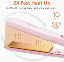 Load image into Gallery viewer, Professional Hair Straightener, 1.18 inch Ionic Titanium Plate, 20S Fast Heat Up Flat Iron with Clear LED Display, 2 in 1 Straightener and Curler Styling Tool for Straighten Hair (Pink)
