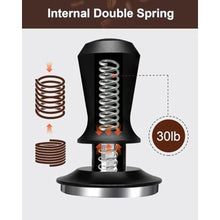 Load image into Gallery viewer, 51mm Espresso Tamper, Coffee Tamper with 30lbs Spring Loaded, Barista Espresso Coffee Tamper with Stainless Steel Ripple Base and Aluminum Handle Fits for All 51mm Espresso Machines, Black_5754
