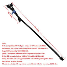 Load image into Gallery viewer, COMeap Molex Power Cable for EVGA PSUs, 6 Pin to 3X 4 Pin Molex Hard Drive Adapter Sleeved Splitter for Some Specific Types of EVGA Power Supply 20-in(50cm)

