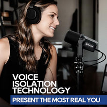 Load image into Gallery viewer, FDUCE SL40 USB/XLR Dynamic Microphone for Podcasting, Gaming, Live Streaming and Recording, Built-in Headphone Output, LED Mute Button, All Metal, Voice Isolation Technology
