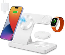Load image into Gallery viewer, Magnetic 3 in 1 Wireless Charging Station for Magsafe iPhone 12-16 Series, Charging Station for Multiple Devices, Mag-Safe Wireless Charger Stand for Apple Watch 2-10 Series/SE/Ultra &amp; AirPods 3/2/Pro
