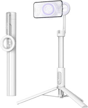 Load image into Gallery viewer, Magnetic Selfie Stick Tripod for iPhone, 64” Phone Tripod for Magsafe, Travel Tripod Stand with Remote for Cell Phone iPhone 16 Pro Max
