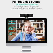 Load image into Gallery viewer, 3 in 1 Webcam - 2K HD USB C Webcam with Microphone and Speaker, Stereo Sound &amp; Noise-Cancelling Mics, Privacy Cover, Light Correction, Autofocus Conference Web Camera for Computer/Laptop/PC/Monitor
