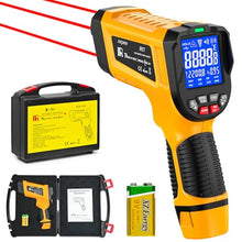 Load image into Gallery viewer, SURPEER Industrial Infrared Thermometer Gun, 50:1 D:S Ratio, -58°F-3992°F, Triple Laser, High Precision Temp Gun for Kiln, Engine, HVAC, BBQ, Industrial Inspection
