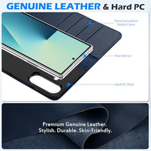 Load image into Gallery viewer, SHIELDON Wallet Case for Galaxy Z Fold7 8.0&quot; 2025, Genuine Leather Folio Z Fold7 Case, Stand Function, RFID Blocking Card Slot Shock-Absorbent Compatible with Galaxy Z Fold 7 - Navy Blue
