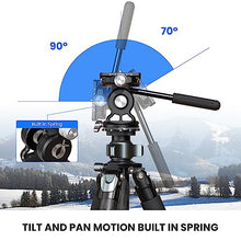 Load image into Gallery viewer, Tripod Head for Camera with Arca Swiss Quick Release Plate, WEYLLAN Fluid Head Tripod for DSLR Camera Canon Nikon Sony Camcorders, Metal Panoramic Video Tripod Fluid Head Pan Tilt, Max Load 17lbs/8kg
