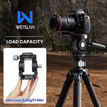 Load image into Gallery viewer, Tripod Head for Camera with Arca Swiss Quick Release Plate, WEYLLAN Fluid Head Tripod for DSLR Camera Canon Nikon Sony Camcorders, Metal Panoramic Video Tripod Fluid Head Pan Tilt, Max Load 17lbs/8kg
