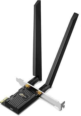 TP-Link WiFi 6E Intel AX210 AXE5400 PCIe WiFi Card for Desktop PC - (Archer TXE72E), Bluetooth 5.3, WPA3, 802.11axe Tri Band Wireless Adapter with MU-MIMO, OFDMA, Ultra-Low Latency, for Windows 10,11