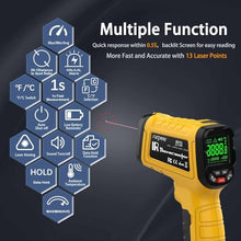 Load image into Gallery viewer, Surpeer Infrared Thermometer High Temperature Gun -58?~2732?, 50:1 Distance Ratio, Digital Laser IR Temp Gun for Cooking, Pizza Oven, Engine, Kilns, Forges, Industry, and Home Repair.
