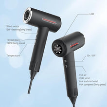 Load image into Gallery viewer, Hair Dryer, Fast Drying Blow Dryer with Magnetic Nozzle,110,000RPM Brushless Motor, High Speed Low Noise, Ionic No Heat Damage, for Travel, Home, Gift (Gray)
