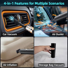 Load image into Gallery viewer, AX2V Handheld Car Vacuum Cordless Rechargeable 19000PA Mini Vacuum Cleaner, Low Noise Portable Vacuum, with Cleaning Gel for Car Detailing Keyboard Cleaner Home Cleaning
