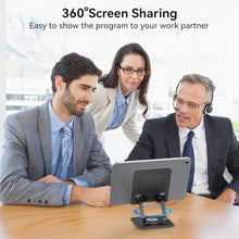 Load image into Gallery viewer, JUANWE Swivel iPad Stand for Desk, Aluminum Tablet Stand for Desk with 360 Rotating Base, Adjustable &amp; Foldable iPad Holder, Compatible with Tablets, Switch, Kindle, Phone
