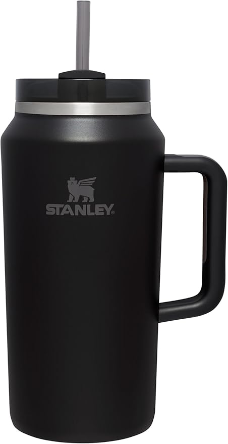 Stanley Quencher H2.0 FlowState Stainless Steel Vacuum Insulated Tumbler with Lid and Straw for Water, Iced Tea or Coffee, Smoothie and More, Black , 64 oz