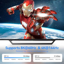 Load image into Gallery viewer, DGHUMEN 8K DisplayPort Extension Cable 3Feet, DisplayPort 1.4 Male to Female Extension Cable, Braided DP to DP Extended Cord, Supports 8K@60Hz,4K@120Hz (Grey, 3 Ft)
