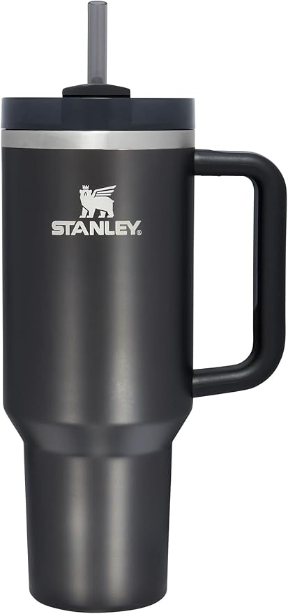 Stanley Quencher H2.0 FlowState Stainless Steel Vacuum Insulated Tumbler with Lid and Straw for Water, Iced Tea or Coffee, Smoothie and More, Black Glow, 40 oz