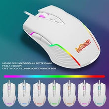 Load image into Gallery viewer, RedThunder K10 Wired Gaming Keyboard and Mouse and Wrist Rest Combo, RGB Backlit, Mechanical Feel Anti-ghosting Keyboard + 7D 7200 DPI Mice+Soft Leather Wrist Rest 3 in 1 PC Gamer Accessories(White)
