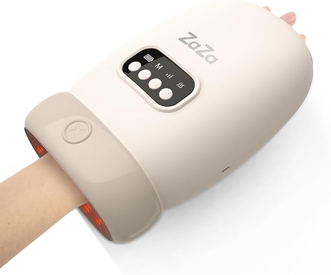 zaza Upgraded Hand Massager, Hand Massager ?ith Heat and Compression for Carpal Tunnel, LED Display Electric Hand and Wrist Massager for Palm Finger Numbness Pain Relief, Gift for Men Women