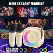 Load image into Gallery viewer, ZERFUN Mini Karaoke Machine Microphone for Kids Adults, Wireless Microphones Rechargeable with Bluetooth Speaker, Toys Gifts Presents for Girls Boys Toddler Birthday Christmas, Beige
