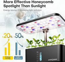 Load image into Gallery viewer, Indoor Garden Hydroponics Growing System: 10 Pods Plant Germination Kit Aeroponic Vegetable Growth Lamp Countertop with LED Grow Light - Hydrophonic Planter Grower Harvest Veggie Lettuce, Black
