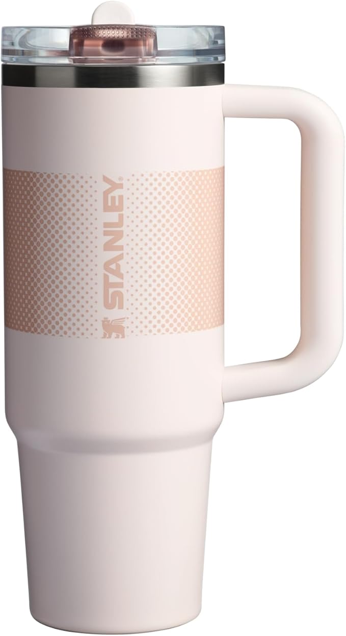 Stanley Quencher ProTour Flip Straw Tumbler with Leakproof Lid 30 oz | Built-In Straw & Handle | Cupholder Compatible for Travel | Insulated Stainless Steel Cup | BPA-Free | Rose Quartz Fade