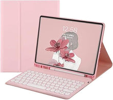 Load image into Gallery viewer, Galaxy Tab S8 Plus/S7 FE /S7 Plus Keyboard Case with S Pen Holder, Magnetic Detachable Wireless Round Keys Keyboard Case for Galaxy Tab S8+/S7 FE/S7+ 12.4 Inch (Pink)
