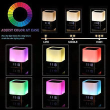 Load image into Gallery viewer, Night Light Bluetooth Speaker, Alarm Clock Bluetooth Speaker Touch Sensor Bedside Lamp MP3 Player, Dimmable Multi-Color Changing Bedside Lamp
