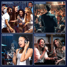 Load image into Gallery viewer, HWWR Karaoke Microphone Wireless Mic, Universal Professional UHF Dynamic Mic System with Receiver, Handheld Cordless Microphones for Singing,Wedding, DJ, Party, Speech, Church, Plug and Play
