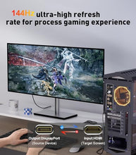 Load image into Gallery viewer, SWITCHFLUX 8K DisplayPort 1.4 to HDMI 2.1 Adapter [4K@120Hz,2K@165Hz] Uni-Directional DP Source to HDMI Display Converter Display Port for AMD/NVIDIA Cards PC (Not Compatible with PS5)
