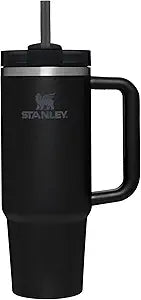 Stanley Quencher H2.0 FlowState Stainless Steel Vacuum Insulated Tumbler with Lid and Straw for Water, Iced Tea or Coffee, Smoothie and More, Black , 30 oz