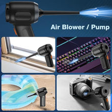 Load image into Gallery viewer, MARLALL Compressed Air Duster, Cordless Air Blower &amp; Hand Pump Car Vacuum Cleaner Portable Rechargeable Mini Handheld Computer Keyboard Duster Cleaner(Black)
