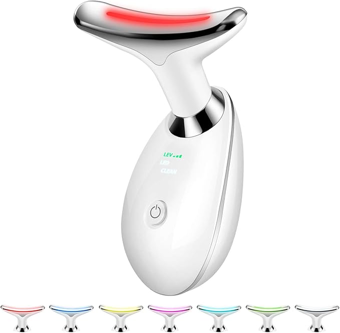 7 Color Light Based Multifunctional Facial Massager, Face Massager Tool for Skin Care at Home, White