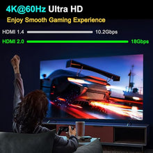 Load image into Gallery viewer, FlyroadUp HDMI Switch 4K@60Hz HDMI 2.0 Switcher 5 in 1 Out with Remote, Support Dolby Vision Dolby Atmos HDR10 HDCP2.2 CEC, Compatible with PS5/4/3 Xbox Nintendo Roku Apple TV Fire Stick
