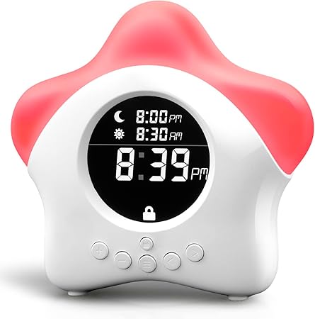 Stay-in-Bed Clock for Kids - Toddler Sleep Training Clock, Night Light & Alarm Clock