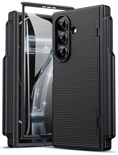 BXYJY for Samsung Galaxy Z Fold 7 Slim Case with S Pen Holder, Front Screen Protector, Hinge Protection, Support Wireless Charging, Rugged Full Cover, Protective Phone Case for Samsung Z Fold7, Black