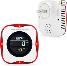 Load image into Gallery viewer, Carbon Monoxide Detectors, KH Alert 3-in-1 Travel CO Detector Humidity Temperature Meter, Portable Carbon Monoxide Detector with Sound and Light Alarm, Mini CO Gas Monitor for Home/Kitchen(2 Packs)
