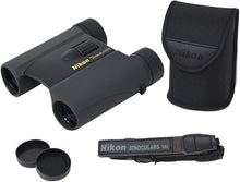 Load image into Gallery viewer, Nikon Trailblazer 8x25 ATB Black Binoculars 8218 | Waterproof, Fogproof, Dual-hinge design, Compact Binocular, Black Rubber Armoring, Mutlilayer-coated lenses | Official Nikon USA Model
