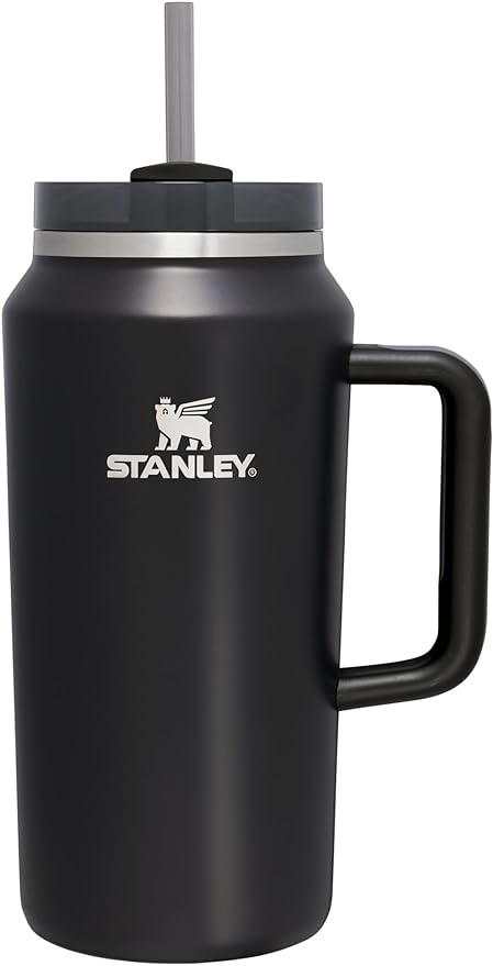 Stanley Quencher H2.0 FlowState Stainless Steel Vacuum Insulated Tumbler with Lid and Straw for Water, Iced Tea or Coffee, Smoothie and More, Black Glow, 64 oz