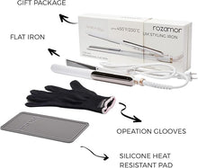 Load image into Gallery viewer, Ultra Thin Titanium Flat Iron Hair Straightener, 1 Inch Double Side Fast Heating Hot Tools for Straightening or Curling, Dual Voltage Real-Time Temperature, White
