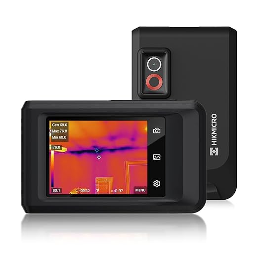 HIKMICRO Thermal Imaging Camera PocketC 256 x 192 IR Resolution Thermal Camera with 8MP Visual Camera, 25 Hz, 3.5