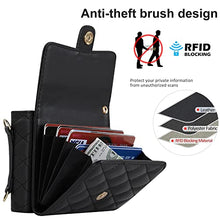 Load image into Gallery viewer, XIMAND for Samsung Galaxy Z Flip 7 Accordion Crossbody Wallet Case, 4 Card Slots, RFID Blocking, and Adjustable Strap - Stylish and Versatile Accessory.(Black)
