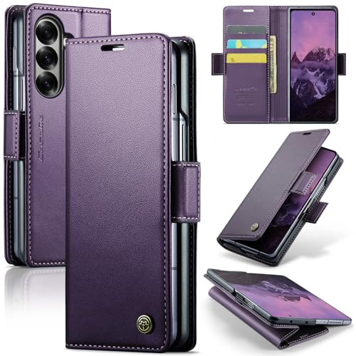Taneny Designed for Samsung Galaxy Z Fold 7 Case (2025),PU Leather Wallet Flip Folio Case with Card Holder RFID Blocking Kickstand Shockproof Phone Cover for Samsung Galaxy Z Fold 7 5G (Purple)