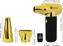 Load image into Gallery viewer, Compressed Barber Air Duster,110000RPM Portable Hand Held Mini Fan, for Cooling, Cleaning,Salon,Home, Type-C Charging, Gold
